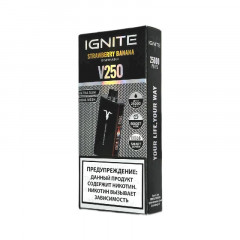 Электронная сигарета Ignite V250 Black 25000 затяжек - Strawberry Banana (Клубника банан)